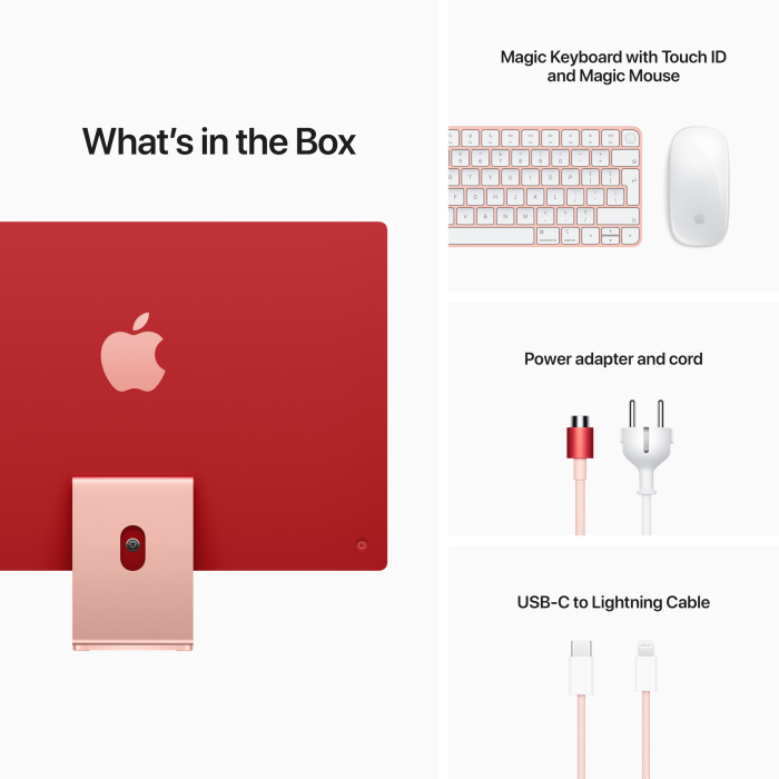 Apple iMac 24-inch Retina 4.5K Display Apple M1 Chip 512GB Pink 4 Port