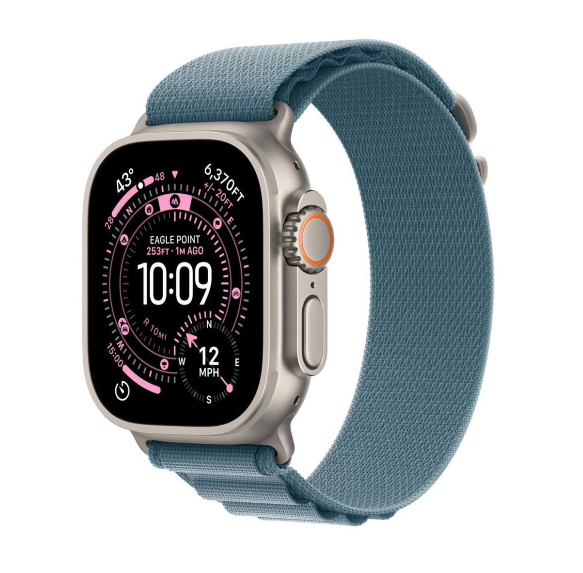 Apple Watch Ultra 3 GPS+Cell 49mm, Nat Titanium Cs, Light Blu Alpine Loop