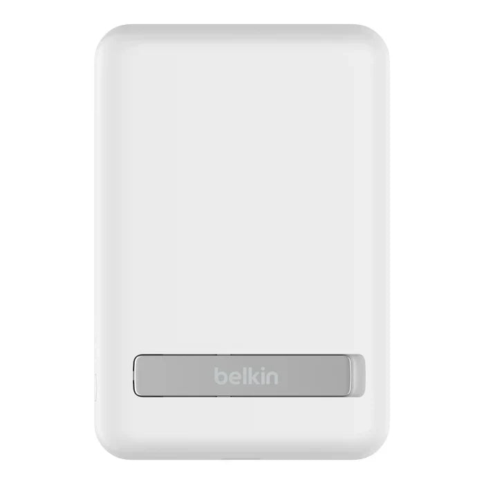 BELKIN BOOSTCHARGE Magnetic Wireless PowerBank 5000 Mah + Stand - For Apple iPhone 12/13/14 and Higher Models - White