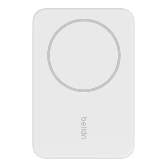 BELKIN BOOSTCHARGE Magnetic Wireless PowerBank 5000 Mah + Stand - For Apple iPhone 12/13/14 and Higher Models - White