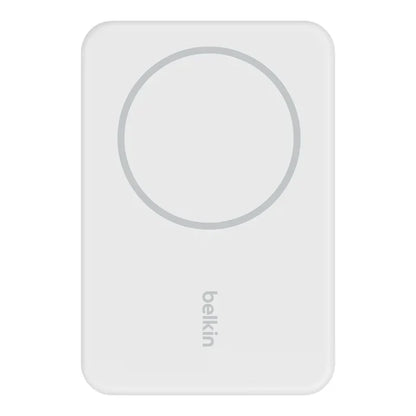 BELKIN BOOSTCHARGE Magnetic Wireless PowerBank 5000 Mah + Stand - For Apple iPhone 12/13/14 and Higher Models - White